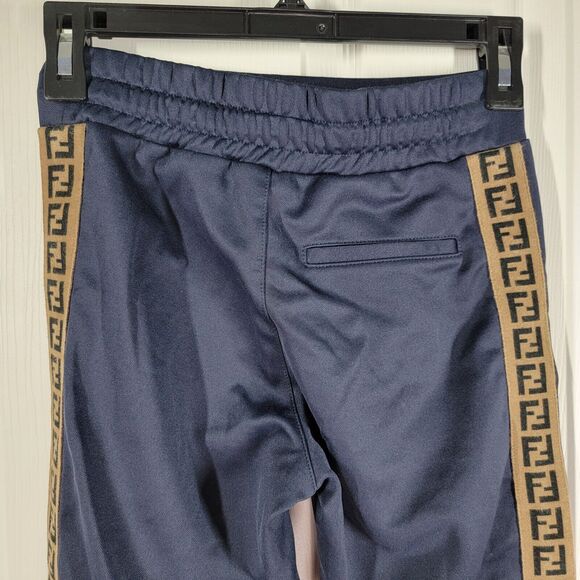 Fendi Kids Jacket and Pant Set Navy With Black & Brown Monogram Side Stripe EUC - Picture 12 of 16